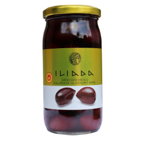 ILIADA Kalamata schwarze Jumbo Oliven von Agro Vim (370g)