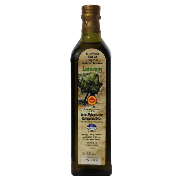 Latzimas Extra Natives Olivenöl g.U. - erste Kaltpressung (750 ml Flasche)