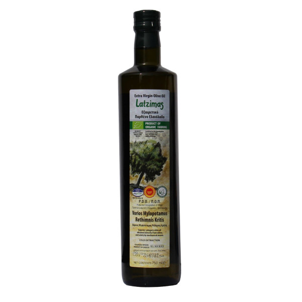 Latzimas BIO Extra Natives Olivenöl g.U. erste Kaltpressung (750 ml Flasche)