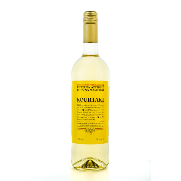 Retsina 750ml/12% Kourtaki gehartzter Wein aus Attika Savatiano