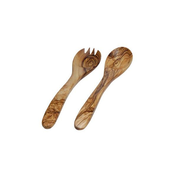 Olivenholz Salatbesteck rund ca. 25 cm