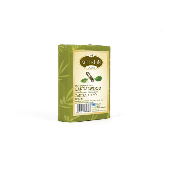 Traditional Olivenöl Seife Sandelholz 100 gr. Stück von Kalliston
