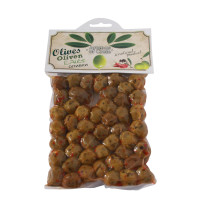 Aromas of Crete Oliven Grün gewürzt Kreta (225g Beutel)
