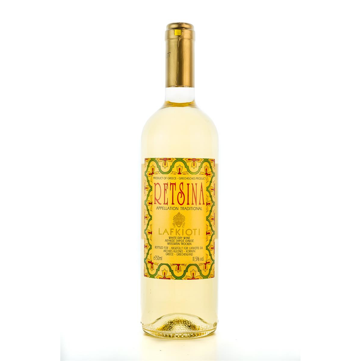 Retsina Weißwein geharzt 750ml Flasche von Lafkioti