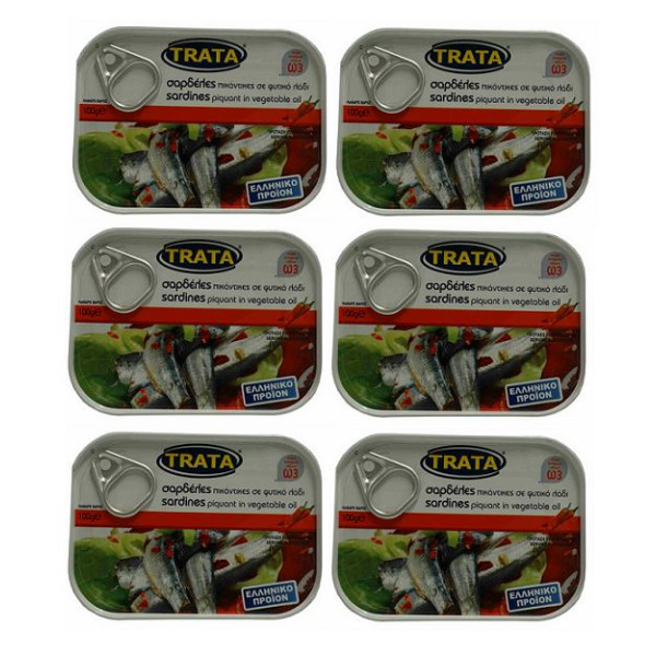 6x Sardinen in pikanter Sauce je 100g Konserve von Trata
