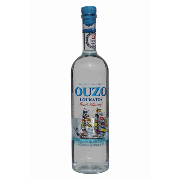 700ml Loukatos 38% OUZO von Flasche