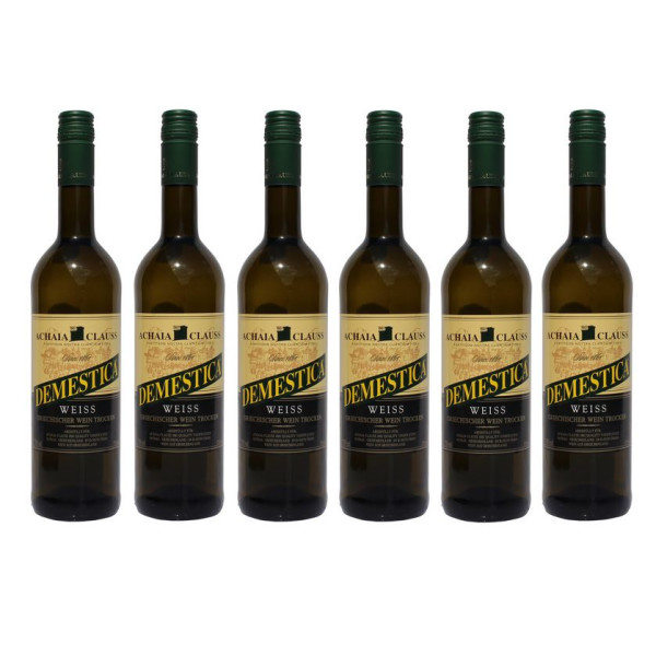 6x Demestica Weißwein trocken je 750ml Flasche von Achaia Clauss