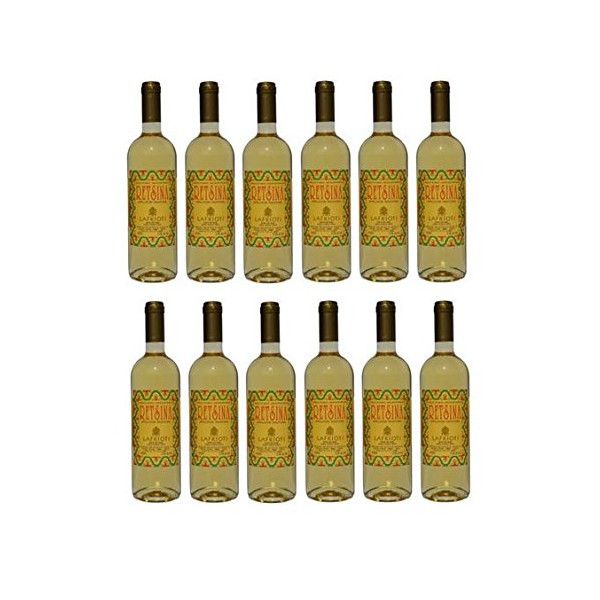 12x Retsina Weißwein je 750ml Flasche von Lafkioti
