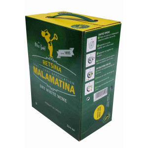 Malamatina Retsina gehartzer Weißwein 11% 3 Liter Bag in Box