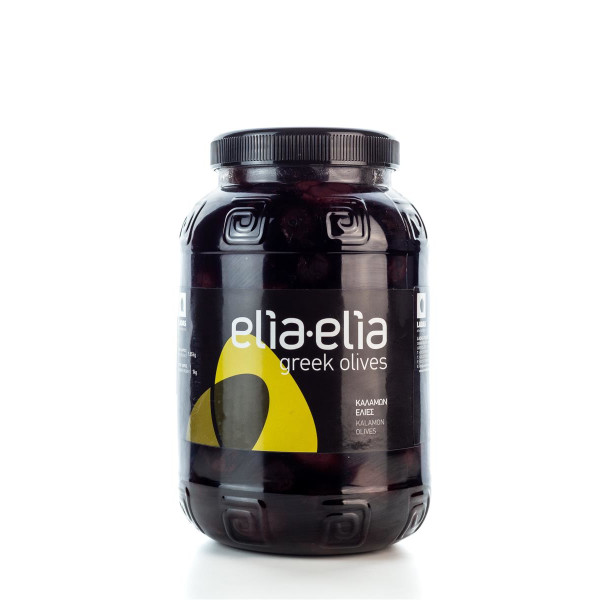 Entkernte griechische Kalamata Oliven Giants im PET-Fass 1 KG von Elia-Elia