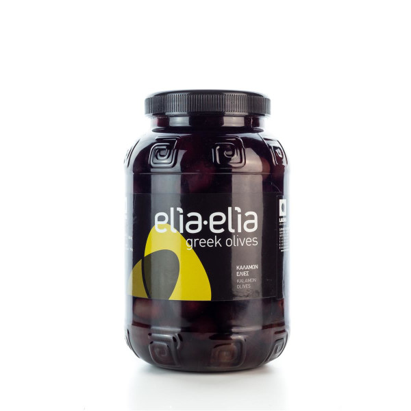 Schwarze, griechische Kalamata Oliven Extra Jumbo im PET-Fass 1 KG von Elia-Elia