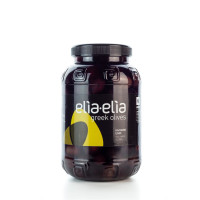 Schwarze, griechische Kalamata Oliven Extra Jumbo im PET-Fass 1 KG von Elia-Elia