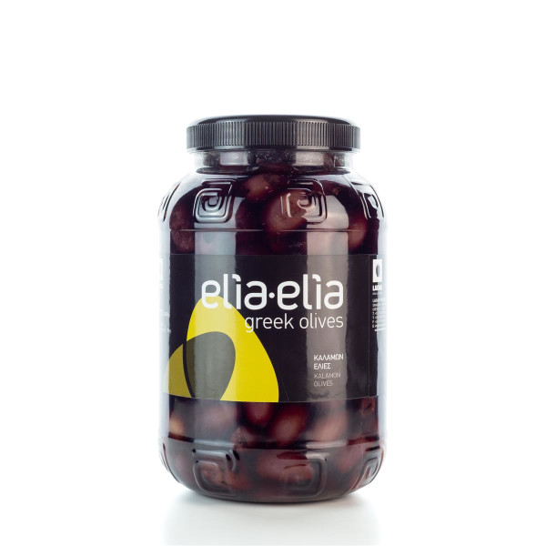 Entkernte griechische Kalamata Oliven Extra Large im PET-Fass 1 KG von Elia-Elia
