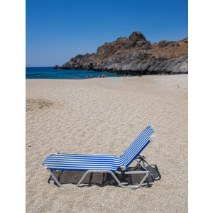 Sonnen Strandliege Kreta 1,95m blau weiß