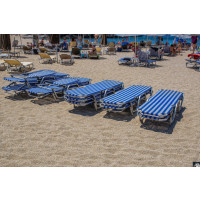 Sonnen Strandliege Kreta 1,95m blau weiß