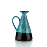 Hydria Original handgemachte Keramik Olivenöl Kanne von Kreta - schwarz blau