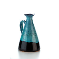 Hydria Original handgemachte Keramik Olivenöl Kanne von Kreta - schwarz blau