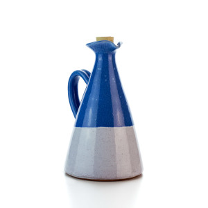Hydria Original handgemachte Keramik Olivenöl Kanne von Kreta - blau weiß