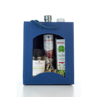 Geschenk-Set griechischer Salat mit Olivenöl, Balsamico-Essig und Gewürzmischung aus Griechenland