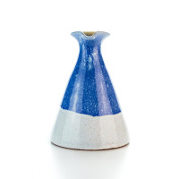Hydria Original handgemachte Keramik Olivenöl Kanne klein von Kreta - blau weiß