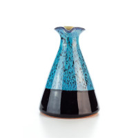 Hydria Original handgemachte Keramik Olivenöl Kanne klein von Kreta - schwarz blau