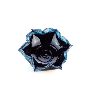 Hydria Original handgemachte Schale Blume Groß von Kreta - schwarz blau