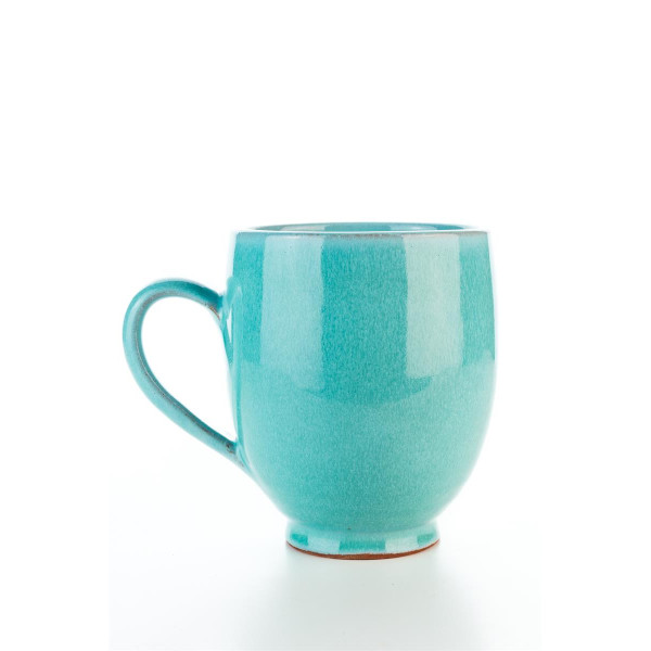 Hydria Original handgemachte Keramik Tasse Oval Klein von Kreta - türkis