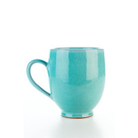 Hydria Original handgemachte Keramik Tasse Oval Klein von Kreta - türkis