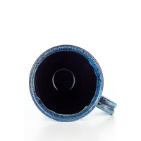 Hydria Original handgemachte Keramik Tasse Trapez von Kreta - schwarz blau