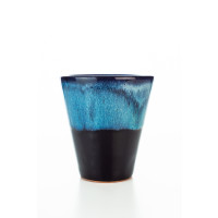 Hydria Original handgemachter Keramik Wein Becher von Kreta - schwarz blau