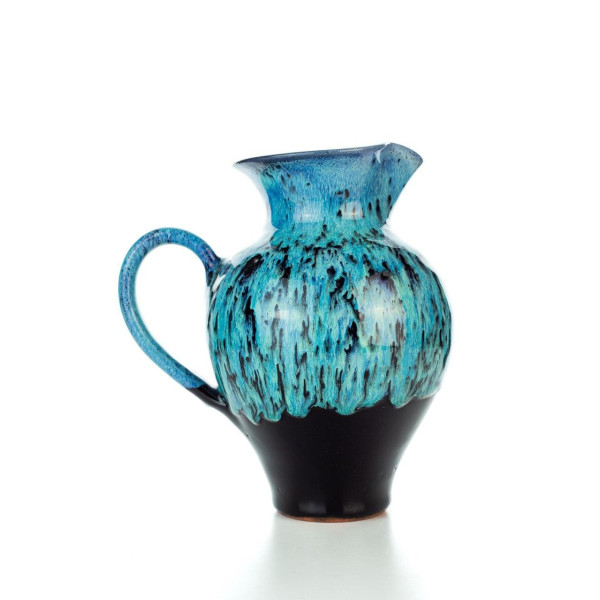 Hydria Original handgemachte Keramik Kanne von Kreta klein - schwarz blau