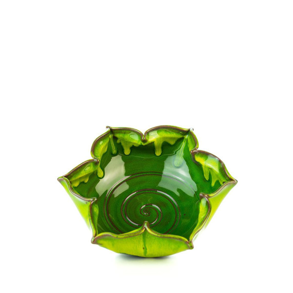 Hydria Original handgemachte Schale Blume Groß von Kreta - grün