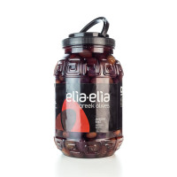 Elia-Elia Amfissa schwarze Oliven Extra Jumbo im Kunststoff-Fass (Pet 2 KG)