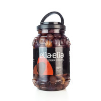 Elia-Elia Amfissa schwarze Oliven Super Mammuth im Kunststoff-Fass (Pet 2 KG)