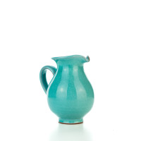 Hydria Original handgemachtes Keramik Milchkännchen von Kreta klein - türkis