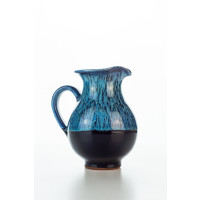 Hydria Original handgemachtes Keramik Milchkännchen von Kreta klein - schwarz blau