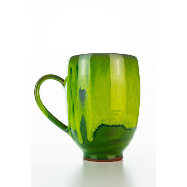 Hydria Original handgemachte Keramik Tasse Oval XXL von Kreta - grün