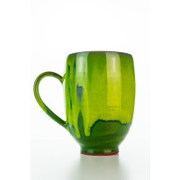 Hydria Original handgemachte Keramik Tasse Oval XXL von Kreta - grün