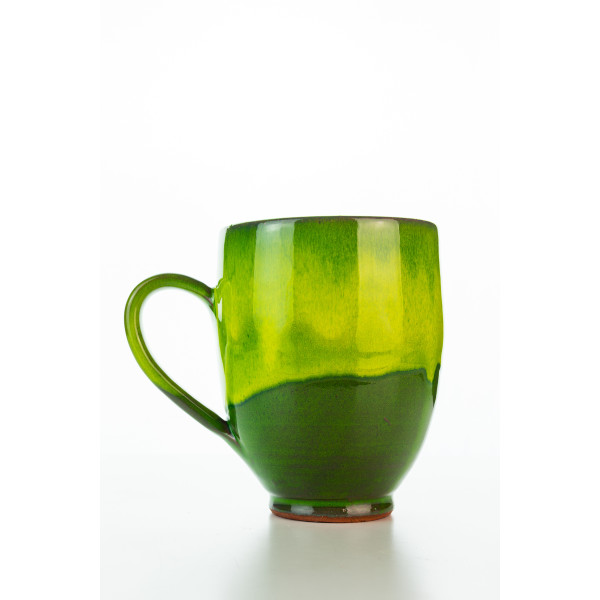 Hydria Original handgemachte Keramik Tasse Oval Groß von Kreta - grün