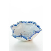Hydria Original handgemachte Schale Blume Groß von Kreta - blau weiß