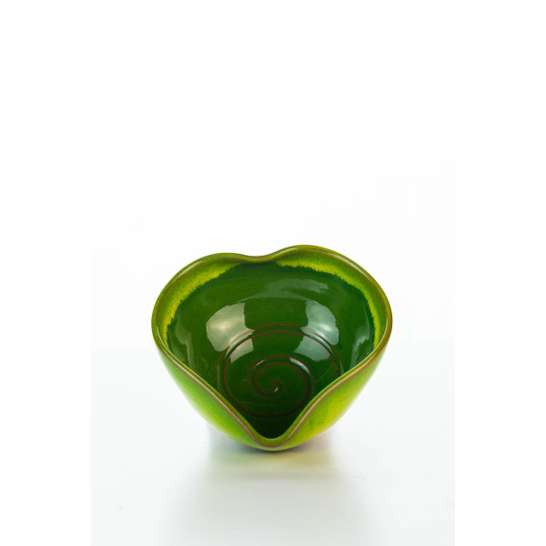 Hydria Original handgemachte Schale Herz klein von Kreta - grün