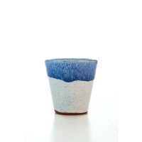 Hydria Original handgemachter Keramik Raki Becher von Kreta - blau weiß