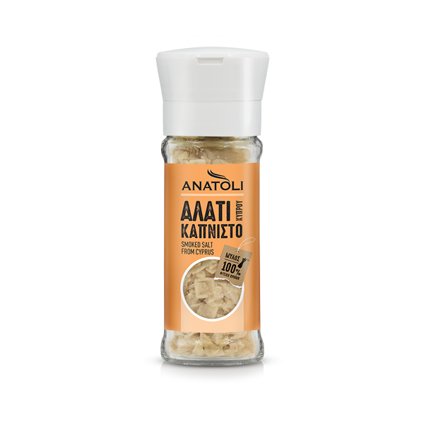 Anatoli geräuchtertes Salz von Zypern 90g in Gewürzmühle