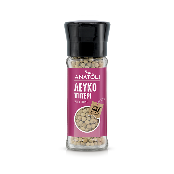 Anatoli weiße Pfefferkörner 45g in Gewürzmühle