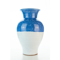 Hydria Original handgemachte Vase groß 25cm von Kreta - blau weiß