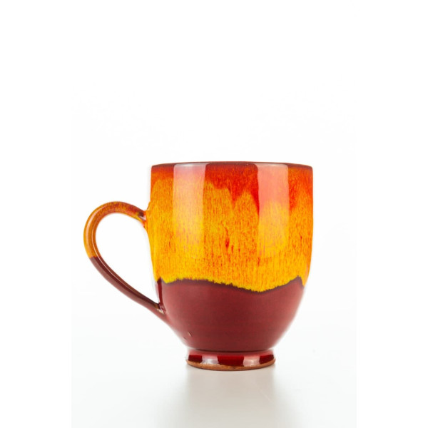 Hydria Original handgemachte Keramik Tasse Oval Klein von Kreta - rot