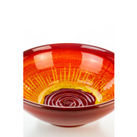 Hydria Original handgemachte Schale Nr. 3 mit Spirale (27 cm) von Kreta - orange rot