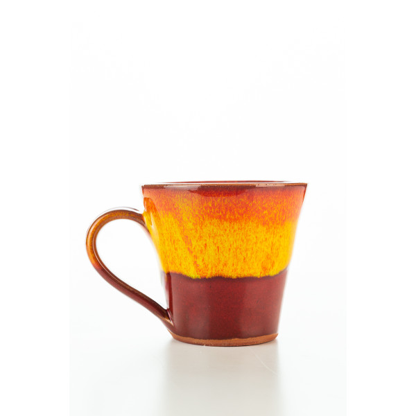 Hydria Original handgemachte Keramik Mokka Tasse von Kreta - orange rot