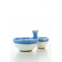 Hydria Original handgemachte Schale für Oliven von Kreta - blau weiß