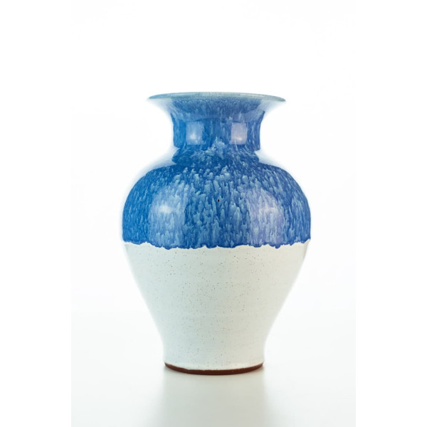 Hydria Original handgemachte Vase klein von Kreta - blau weiß